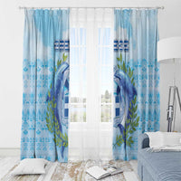 Greece Window Curtain Dolphins And Symbol - Wonder Print Shop