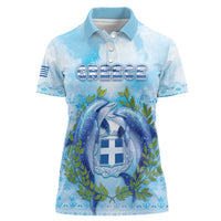Personalized Greece Women Polo Shirt Dolphins And Symbol - Wonder Print Shop