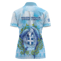 Personalized Greece Women Polo Shirt Dolphins And Symbol - Wonder Print Shop