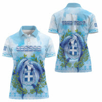 Personalized Greece Women Polo Shirt Dolphins And Symbol - Wonder Print Shop