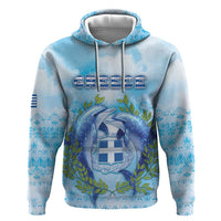 Personalized Greece Zip Hoodie Dolphins And Symbol - Wonder Print Shop
