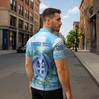 Personalized Greece Zipper Polo Shirt Dolphins And Symbol - Wonder Print Shop