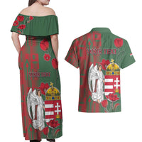Personalized Hungary Couples Matching Off Shoulder Maxi Dress and Hawaiian Shirt Coat Of Arms 1896 - Wonder Print Shop