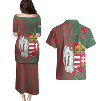 Personalized Hungary Couples Matching Puletasi and Hawaiian Shirt Coat Of Arms 1896 - Wonder Print Shop