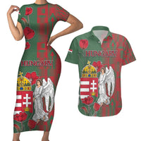 Personalized Hungary Couples Matching Short Sleeve Bodycon Dress and Hawaiian Shirt Coat Of Arms 1896 - Wonder Print Shop