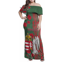 Personalized Hungary Family Matching Off Shoulder Maxi Dress and Hawaiian Shirt Coat Of Arms 1896 - Wonder Print Shop