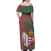 Personalized Hungary Family Matching Off Shoulder Maxi Dress and Hawaiian Shirt Coat Of Arms 1896 - Wonder Print Shop