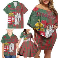 Personalized Hungary Family Matching Off Shoulder Short Dress and Hawaiian Shirt Coat Of Arms 1896 - Wonder Print Shop