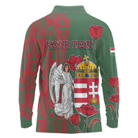 Personalized Hungary Long Sleeve Polo Shirt Coat Of Arms 1896 - Wonder Print Shop