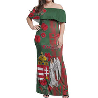 Personalized Hungary Off Shoulder Maxi Dress Coat Of Arms 1896 - Wonder Print Shop