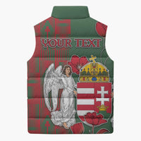 Personalized Hungary Sleeveless Puffer Jacket Coat Of Arms 1896 - Wonder Print Shop
