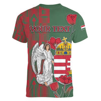 Personalized Hungary Women V-Neck T-Shirt Coat Of Arms 1896 - Wonder Print Shop