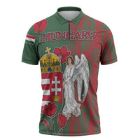 Personalized Hungary Zipper Polo Shirt Coat Of Arms 1896 - Wonder Print Shop