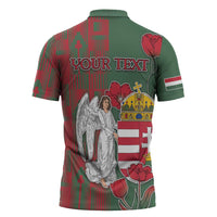 Personalized Hungary Zipper Polo Shirt Coat Of Arms 1896 - Wonder Print Shop