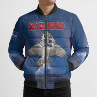 Personalized Iceland Bomber Puffer Jacket The Gyrfalcon With Symbol - Wonder Print Shop