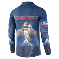 Personalized Iceland Button Sweatshirt The Gyrfalcon With Symbol - Wonder Print Shop