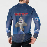 Personalized Iceland Button Sweatshirt The Gyrfalcon With Symbol - Wonder Print Shop