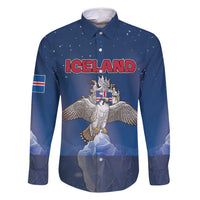 Personalized Iceland Family Matching Long Sleeve Bodycon Dress and Hawaiian Shirt The Gyrfalcon With Symbol - Wonder Print Shop