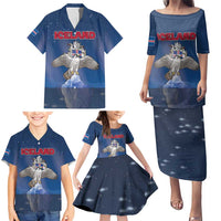 Personalized Iceland Family Matching Puletasi and Hawaiian Shirt The Gyrfalcon With Symbol - Wonder Print Shop