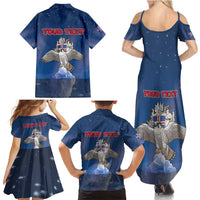 Personalized Iceland Family Matching Summer Maxi Dress and Hawaiian Shirt The Gyrfalcon With Symbol - Wonder Print Shop