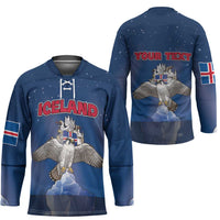 Personalized Iceland Hockey Jersey The Gyrfalcon With Symbol - Wonder Print Shop