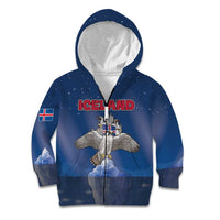 Personalized Iceland Kid Hoodie The Gyrfalcon With Symbol - Wonder Print Shop