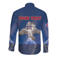 Personalized Iceland Long Sleeve Button Shirt The Gyrfalcon With Symbol - Wonder Print Shop