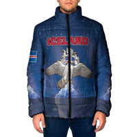 Personalized Iceland Padded Jacket The Gyrfalcon With Symbol - Wonder Print Shop