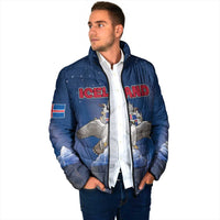Personalized Iceland Padded Jacket The Gyrfalcon With Symbol - Wonder Print Shop