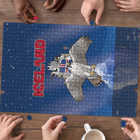 Iceland Puzzle The Gyrfalcon With Symbol - Wonder Print Shop
