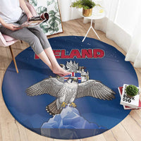 Iceland Round Carpet The Gyrfalcon With Symbol - Wonder Print Shop