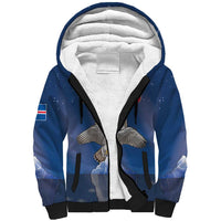 Personalized Iceland Sherpa Hoodie The Gyrfalcon With Symbol - Wonder Print Shop