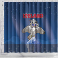 Iceland Shower Curtain The Gyrfalcon With Symbol - Wonder Print Shop