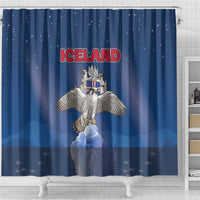 Iceland Shower Curtain The Gyrfalcon With Symbol - Wonder Print Shop