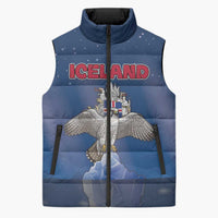 Personalized Iceland Sleeveless Puffer Jacket The Gyrfalcon With Symbol - Wonder Print Shop