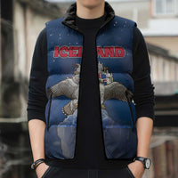 Personalized Iceland Sleeveless Puffer Jacket The Gyrfalcon With Symbol - Wonder Print Shop