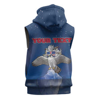 Personalized Iceland Sleeveless Zip Hoodie The Gyrfalcon With Symbol - Wonder Print Shop
