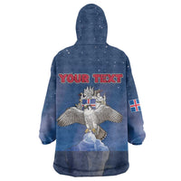 Personalized Iceland Wearable Blanket Hoodie The Gyrfalcon With Symbol - Wonder Print Shop