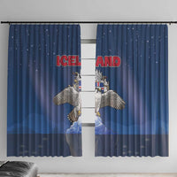 Iceland Window Curtain The Gyrfalcon With Symbol - Wonder Print Shop