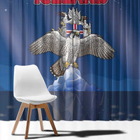 Iceland Window Curtain The Gyrfalcon With Symbol - Wonder Print Shop