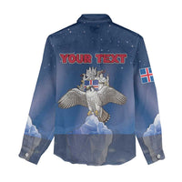 Personalized Iceland Women Casual Shirt The Gyrfalcon With Symbol - Wonder Print Shop
