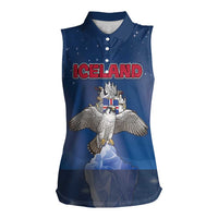 Personalized Iceland Women Sleeveless Polo Shirt The Gyrfalcon With Symbol - Wonder Print Shop