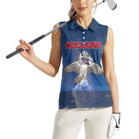 Personalized Iceland Women Sleeveless Polo Shirt The Gyrfalcon With Symbol - Wonder Print Shop