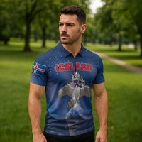 Personalized Iceland Zipper Polo Shirt The Gyrfalcon With Symbol - Wonder Print Shop