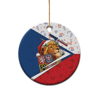 Czech Republic Christmas Ceramic Ornament The Lion With Coat Of Arms - Wonder Print Shop