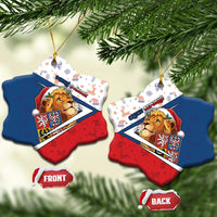Czech Republic Christmas Ceramic Ornament The Lion With Coat Of Arms - Wonder Print Shop