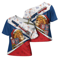 Czech Republic Christmas Cross Shoulder Shirt The Lion With Coat Of Arms - Wonder Print Shop