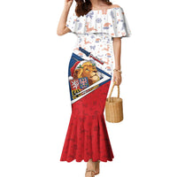 Czech Republic Christmas Family Matching Mermaid Dress and Hawaiian Shirt The Lion With Coat Of Arms - Wonder Print Shop