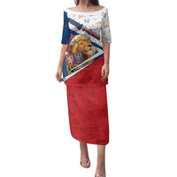 Czech Republic Christmas Family Matching Puletasi and Hawaiian Shirt The Lion With Coat Of Arms - Wonder Print Shop