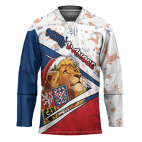 Czech Republic Christmas Hockey Jersey The Lion With Coat Of Arms - Wonder Print Shop